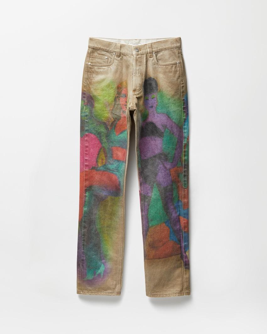 printed straight jeans by VERSACE