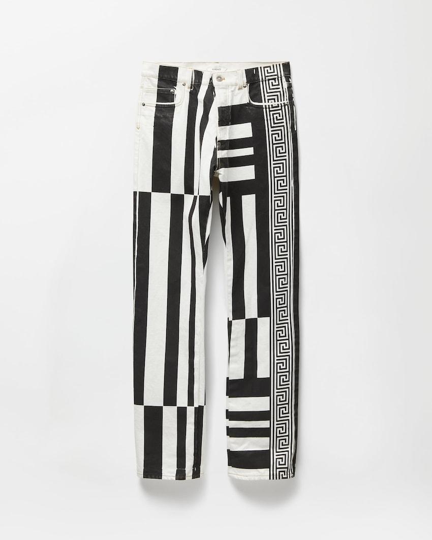 printed straight-leg jeans by VERSACE