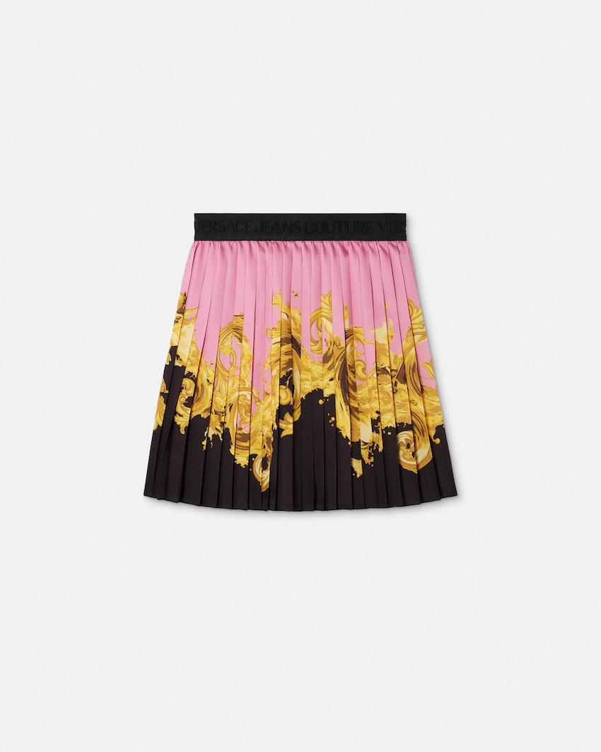 printed twill pleated mini skirt by VERSACE
