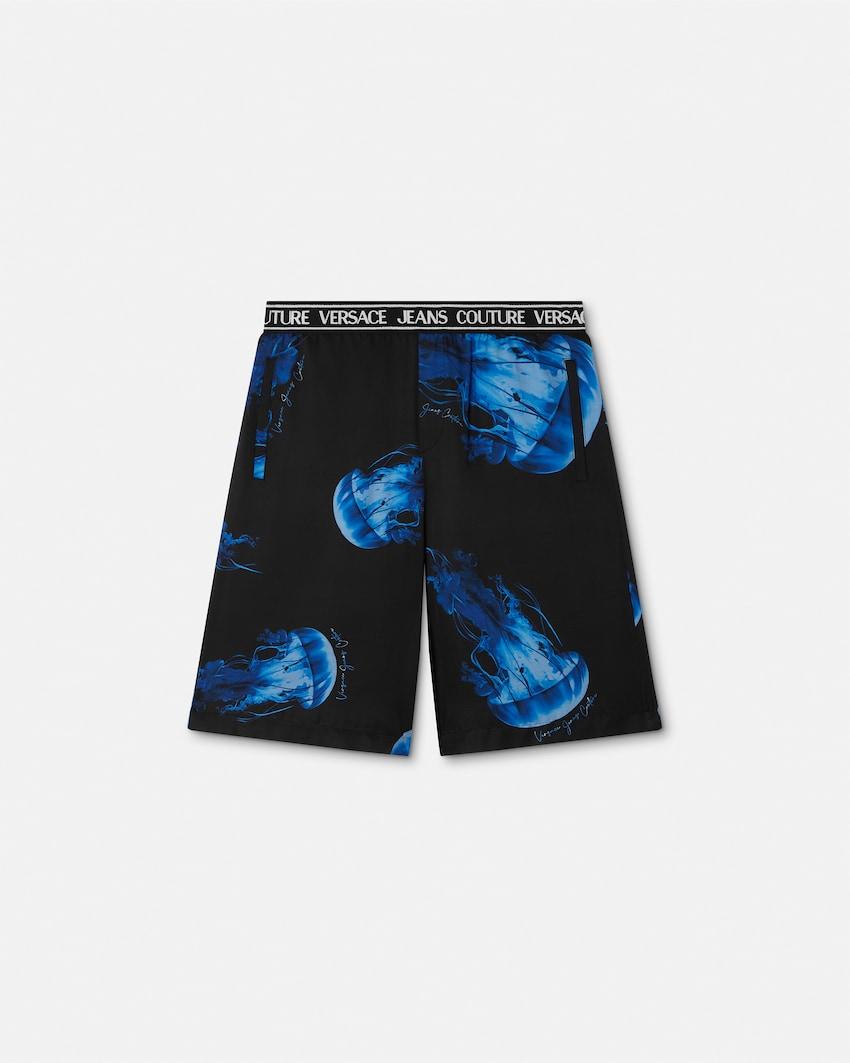 printed twill viscose shorts by VERSACE
