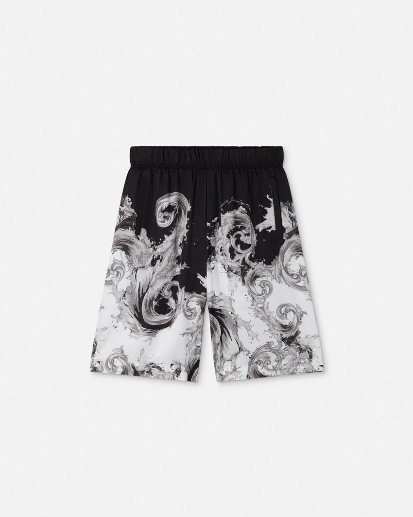 printed twill viscose shorts by VERSACE