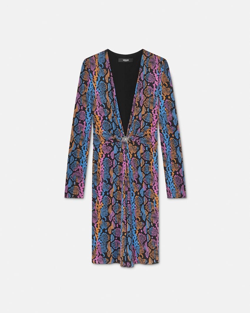 printed viscose-jersey midi dress by VERSACE