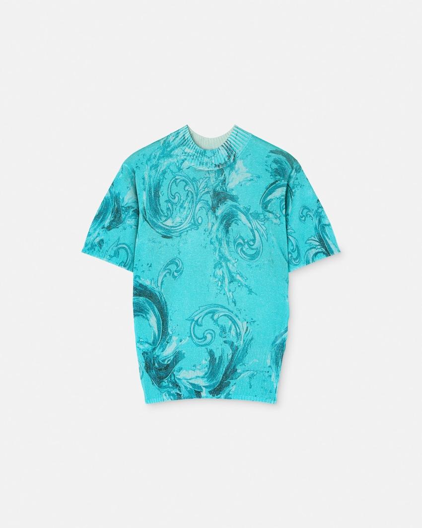 printed viscose knit t-shirt by VERSACE