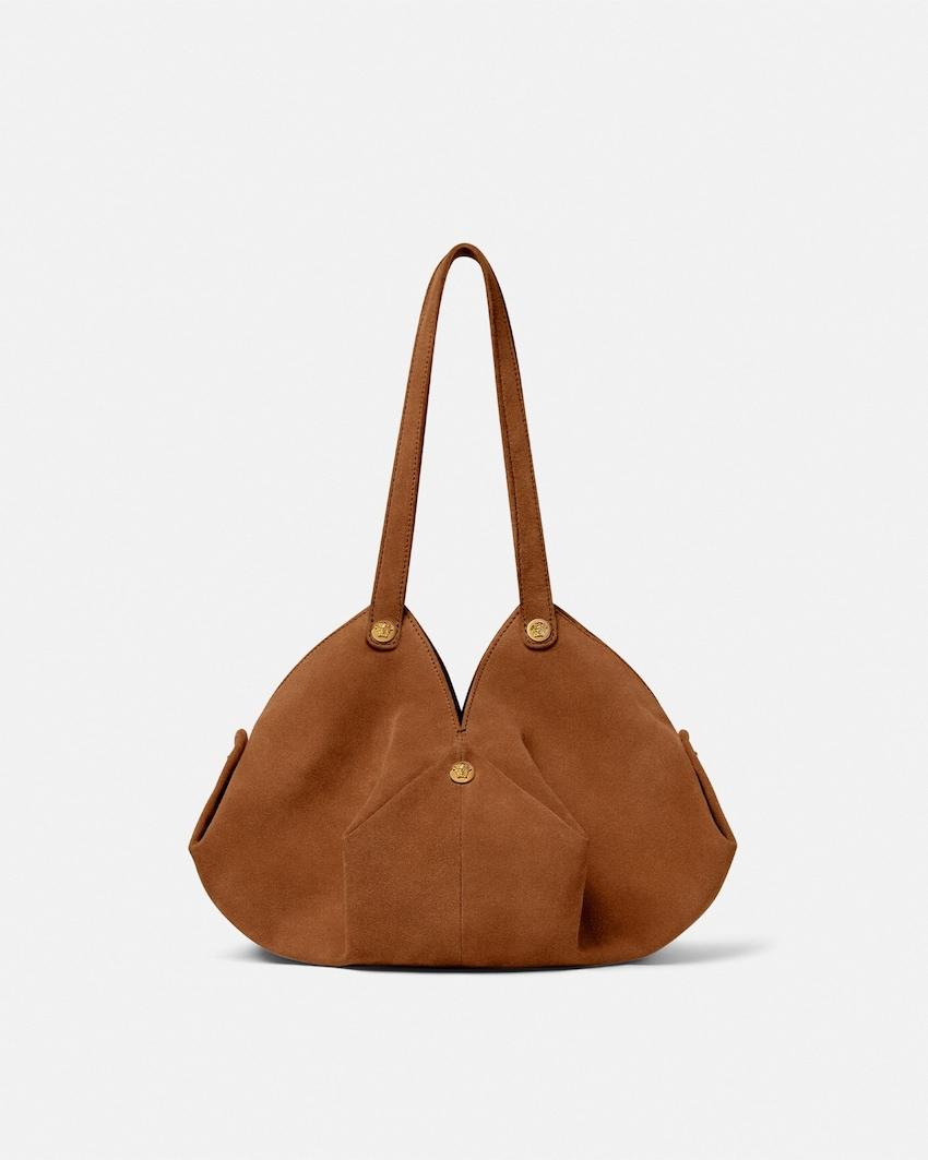 protea suede shoulder bag by VERSACE