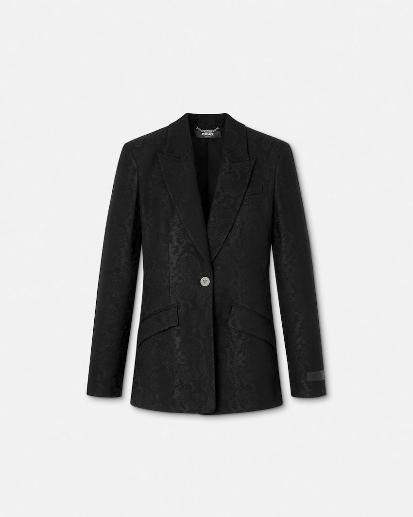 python-jacquard wool-blend blazer by VERSACE