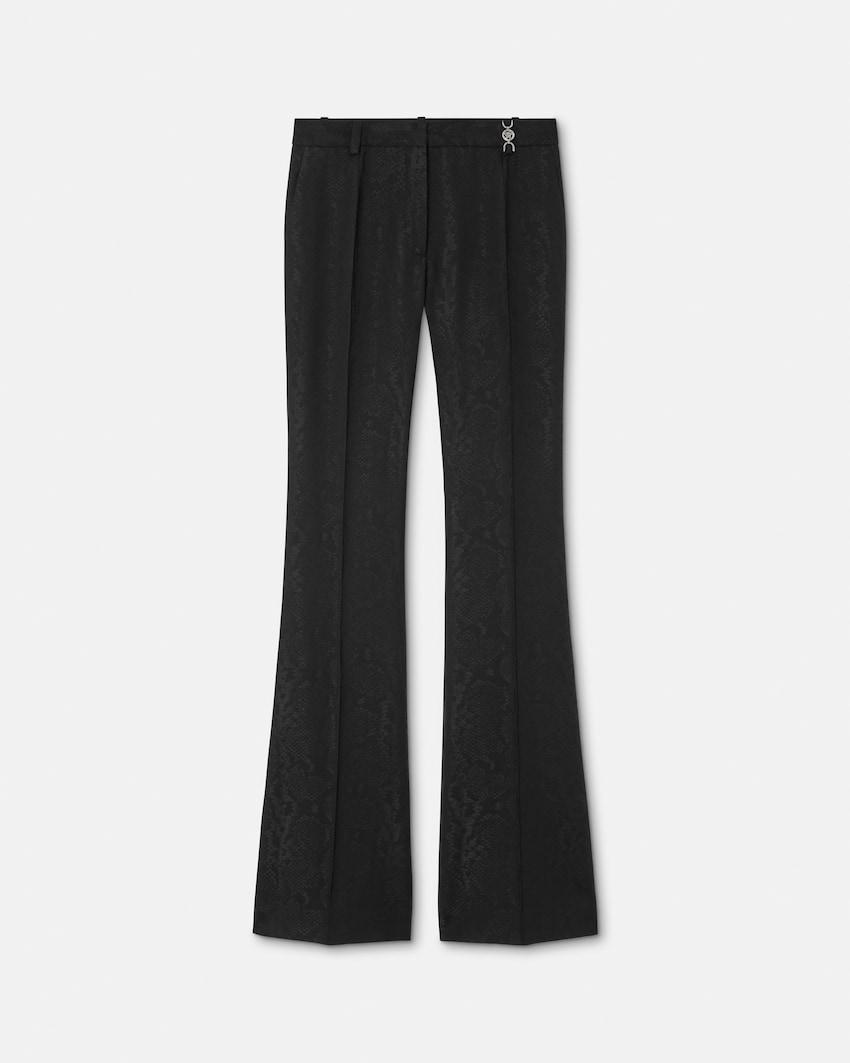 python-jacquard wool-blend pants by VERSACE