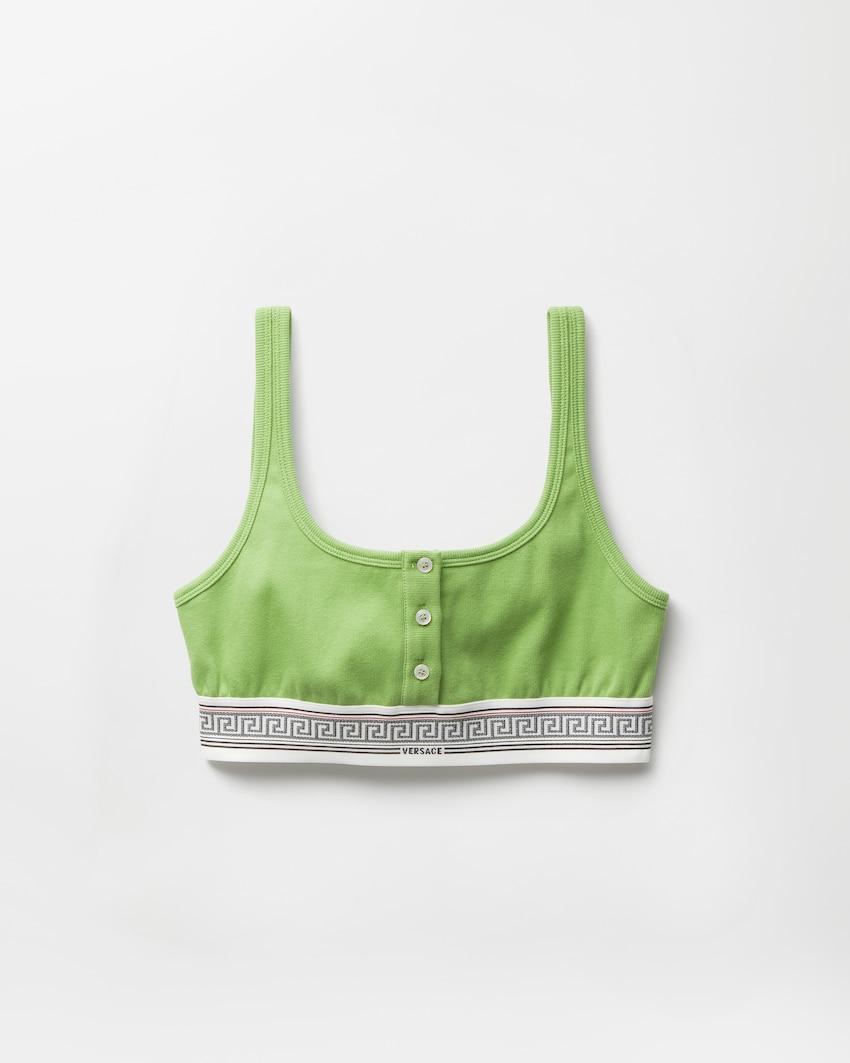 ribbed cotton-jersey bralette by VERSACE