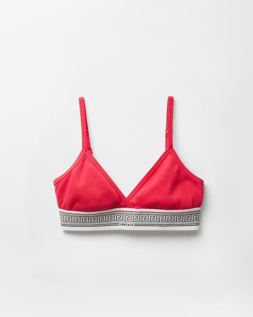 ribbed cotton-jersey bralette by VERSACE