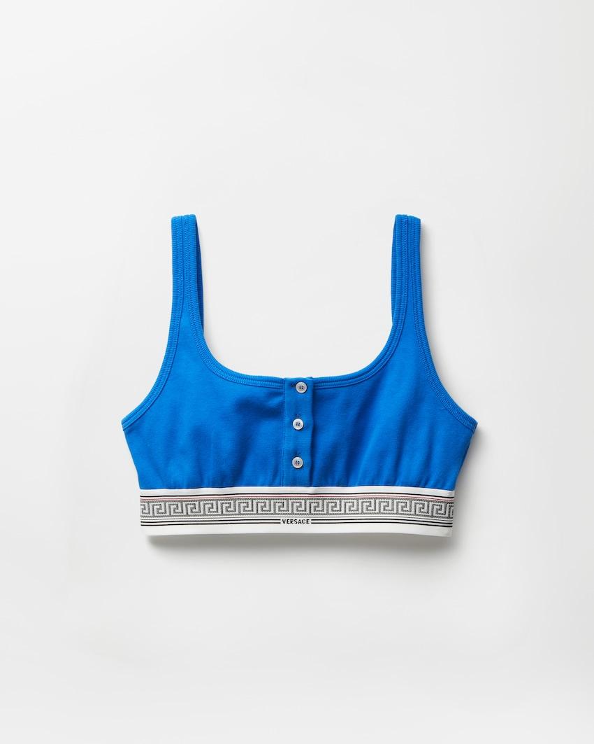 ribbed cotton-jersey bralette by VERSACE