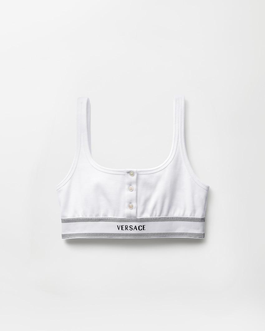 ribbed cotton-jersey bralette by VERSACE