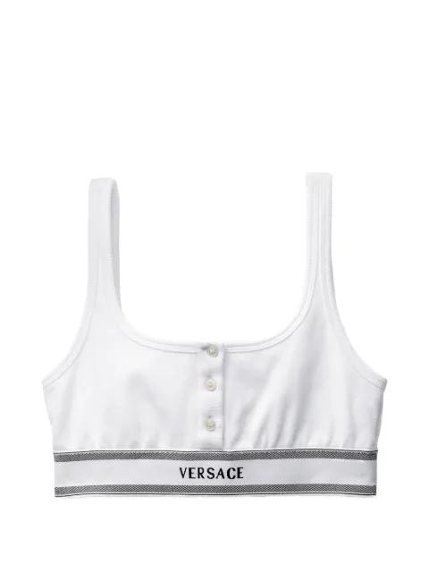 ribbed cotton-jersey bralette by VERSACE