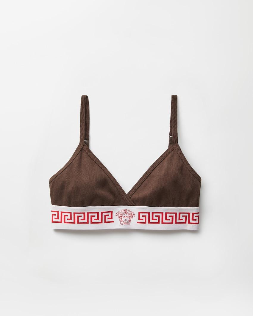ribbed cotton-jersey bralette by VERSACE