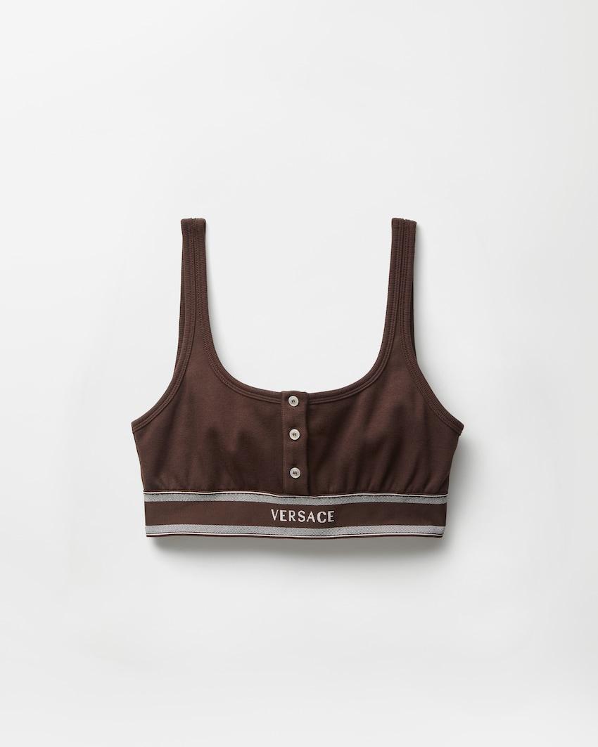 ribbed cotton-jersey bralette by VERSACE