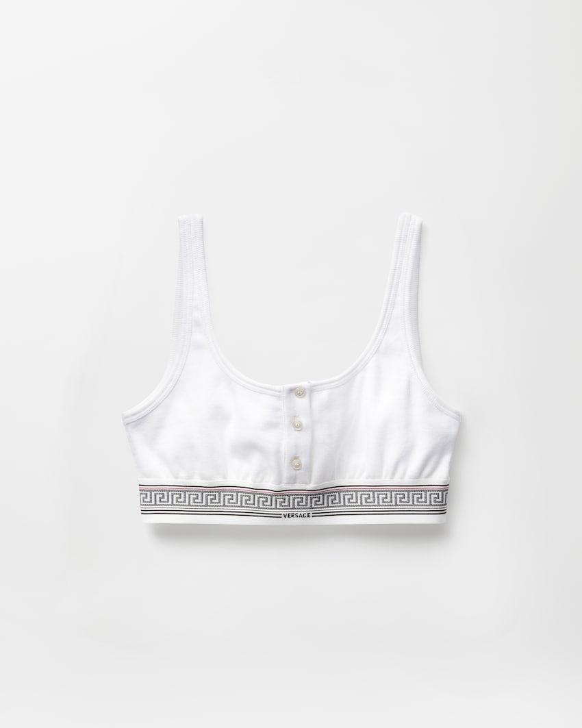ribbed cotton-jersey bralette by VERSACE
