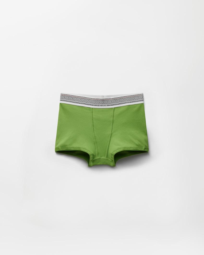 ribbed cotton-jersey trunks by VERSACE
