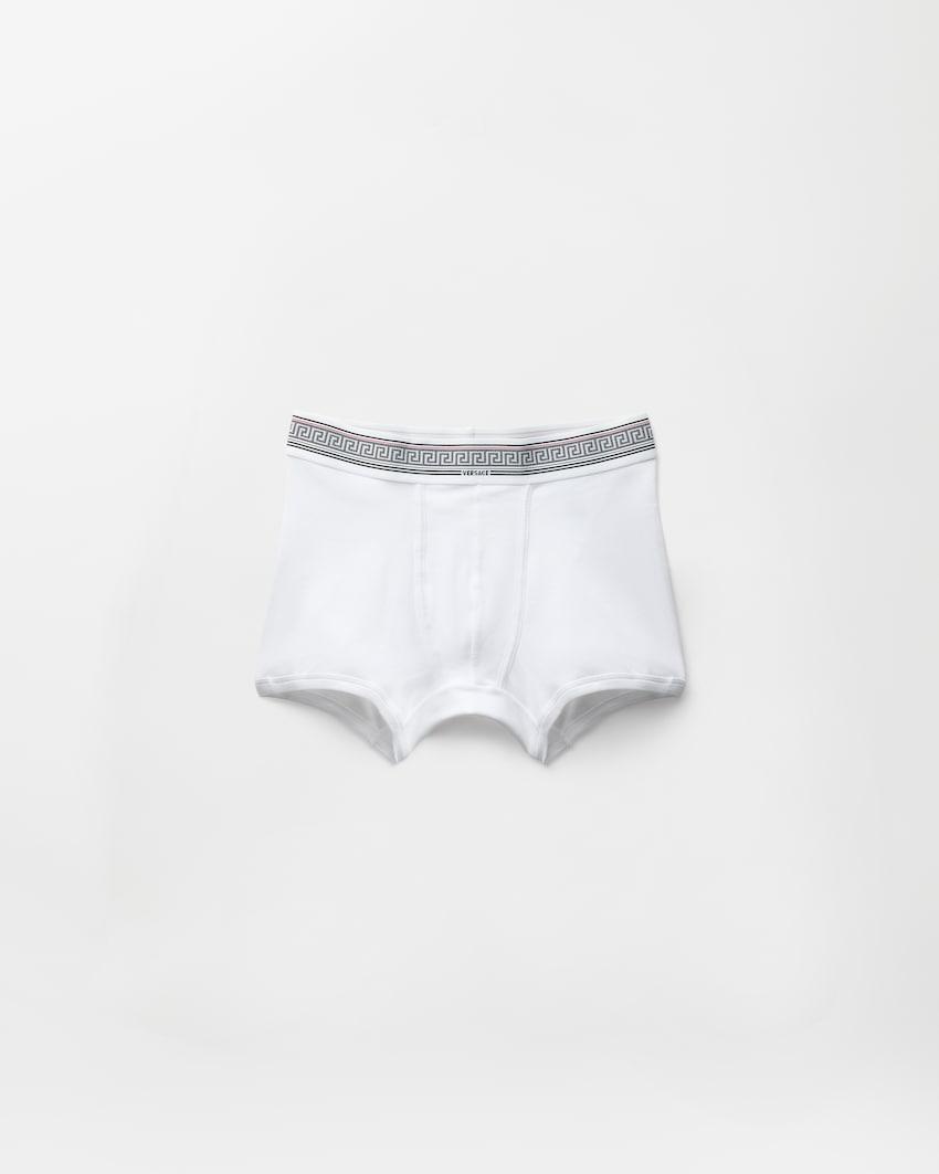 ribbed cotton-jersey trunks by VERSACE