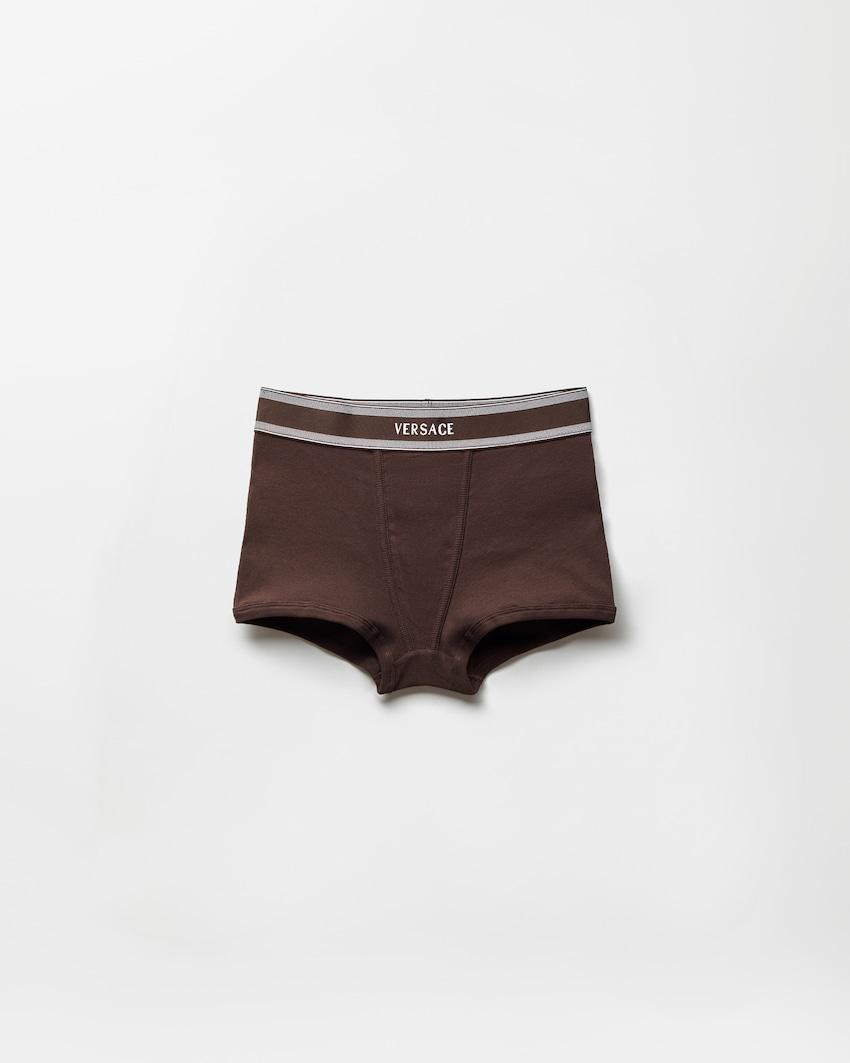 ribbed cotton-jersey trunks by VERSACE