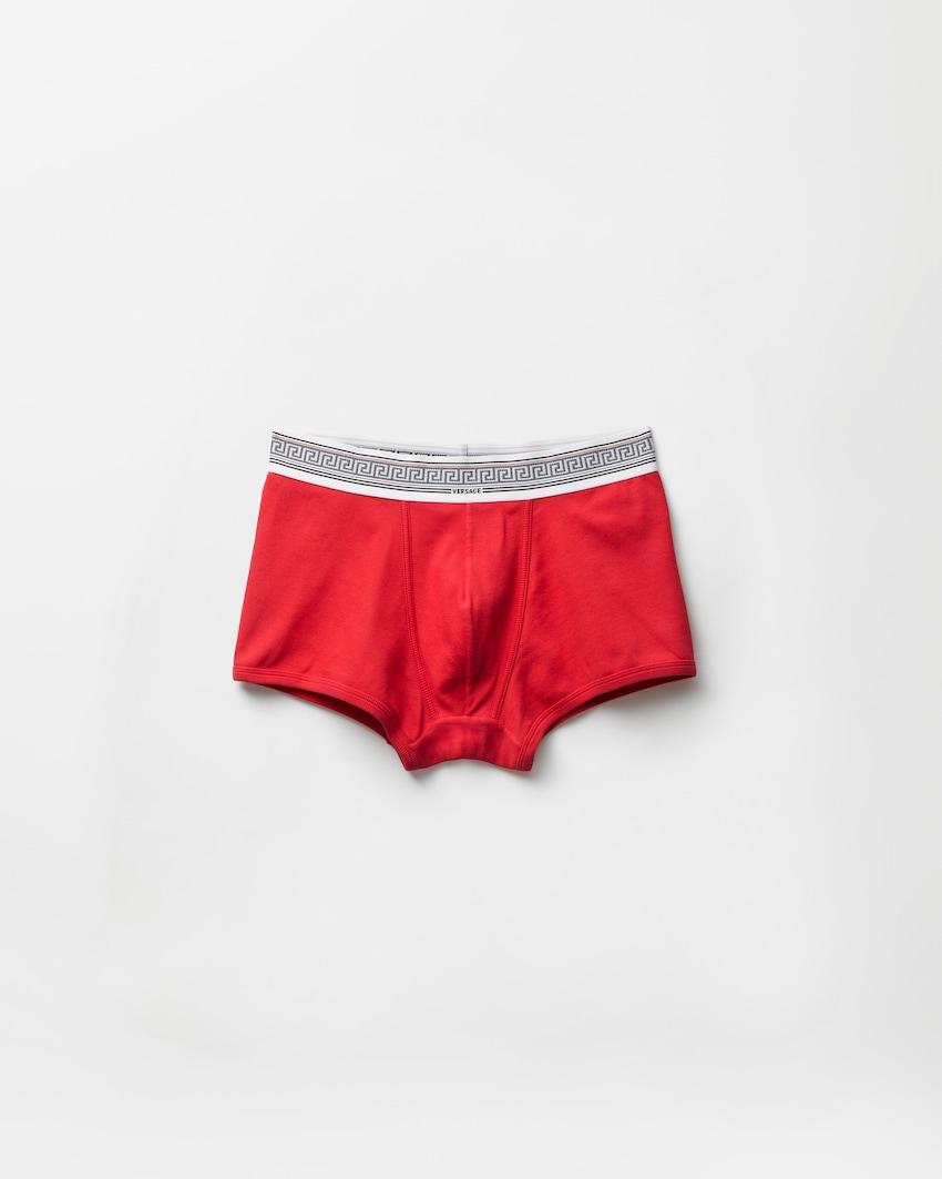 ribbed cotton-jersey trunks by VERSACE