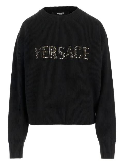 ribbed embellished sweater by VERSACE
