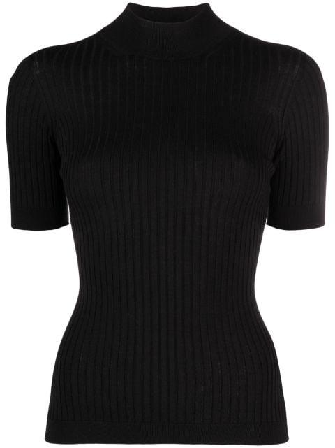 ribbed-knit short-sleeve top by VERSACE
