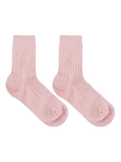 ribbed logo-embroidered socks by VERSACE