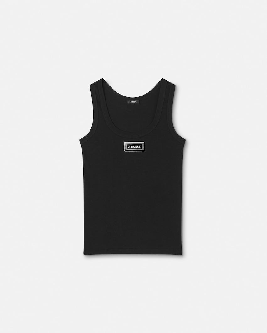 ribbed stretch cotton tank top by VERSACE