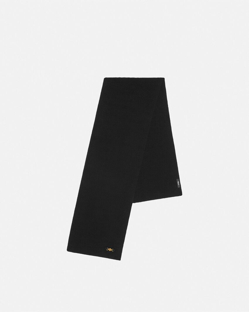 ribbed wool-cashmere knit scarf by VERSACE