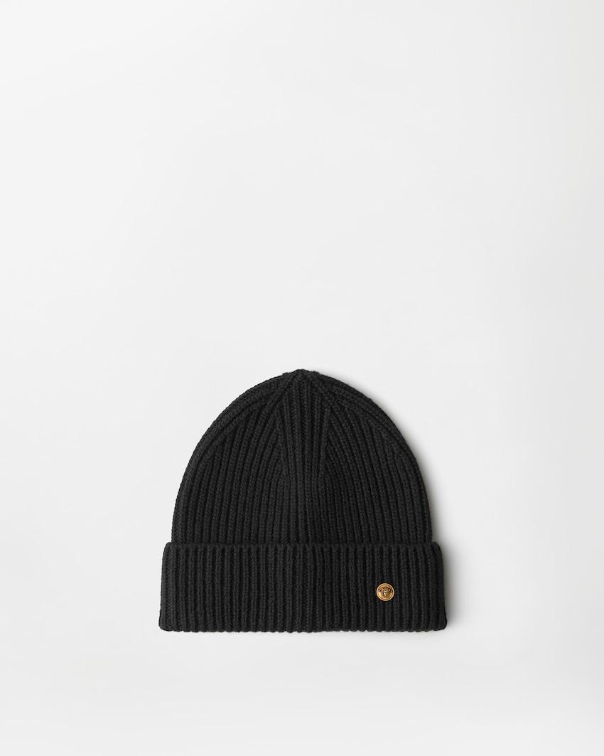 ribbed wool knit beanie by VERSACE