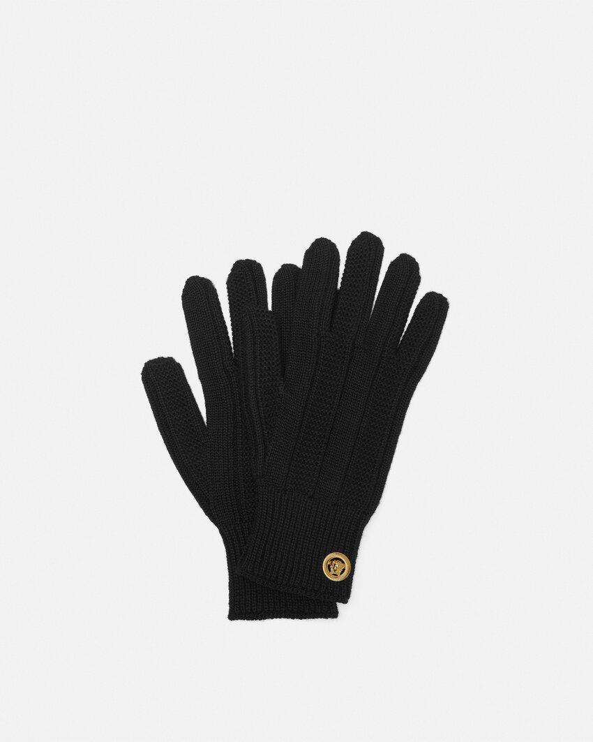 ribbed wool knit gloves by VERSACE