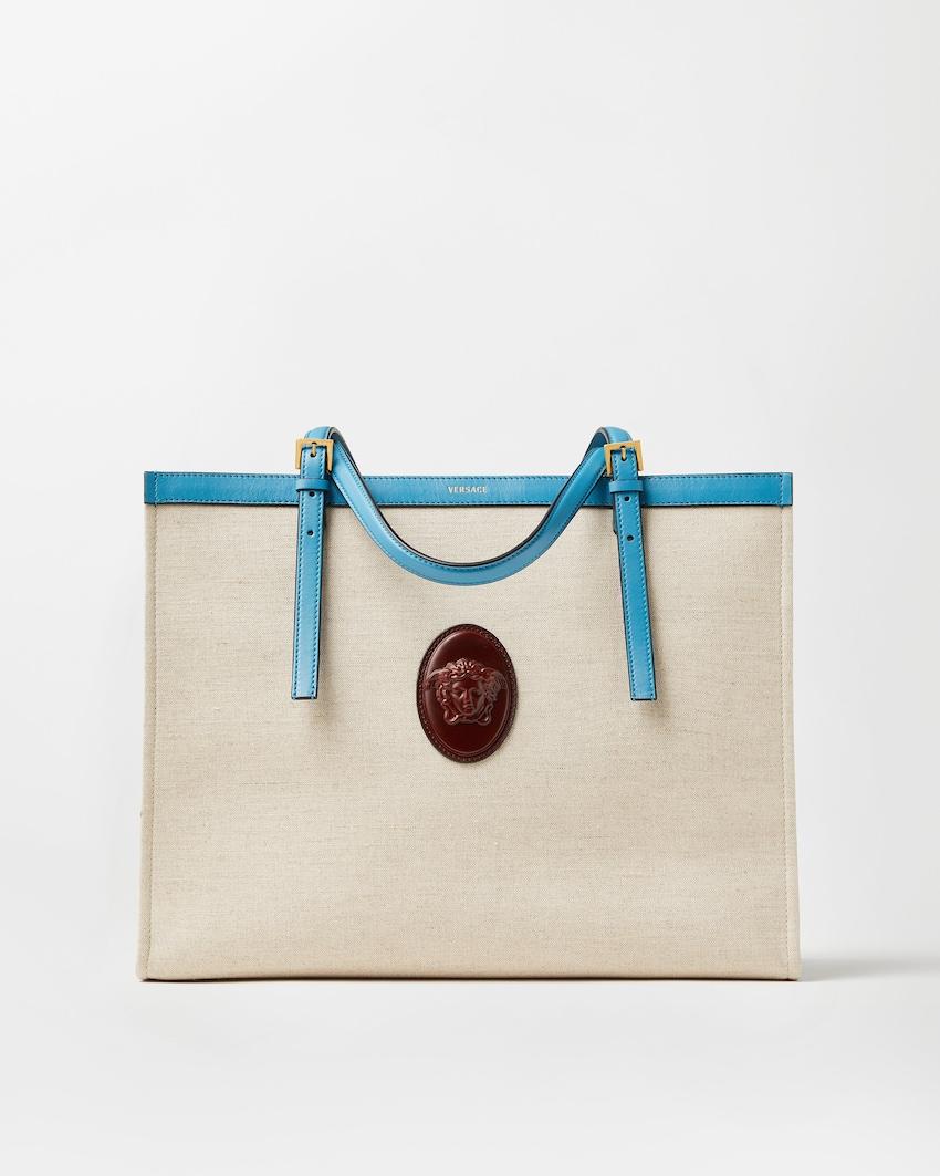 riviere large canvas tote by VERSACE
