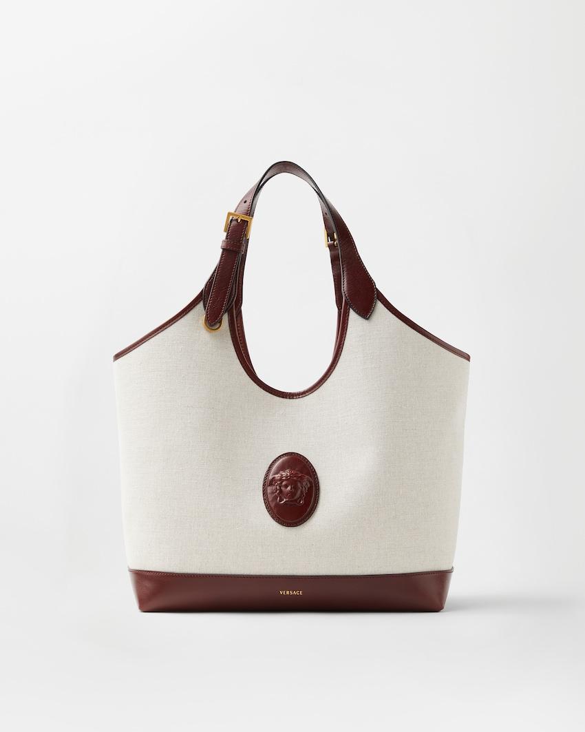 riviere large canvas tote by VERSACE