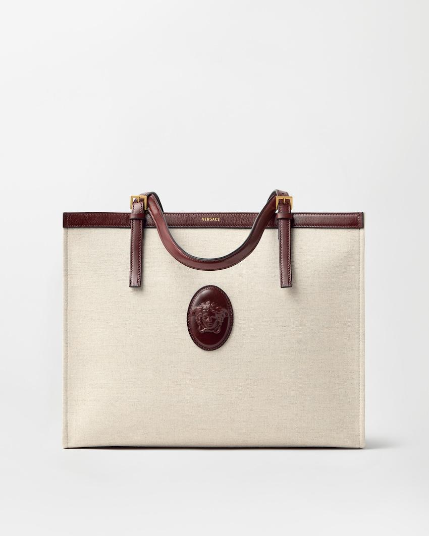 riviere large canvas tote by VERSACE