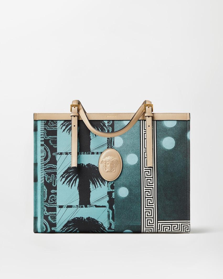 riviere printed large canvas tote by VERSACE