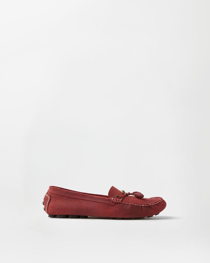 robin suede driver shoes by VERSACE