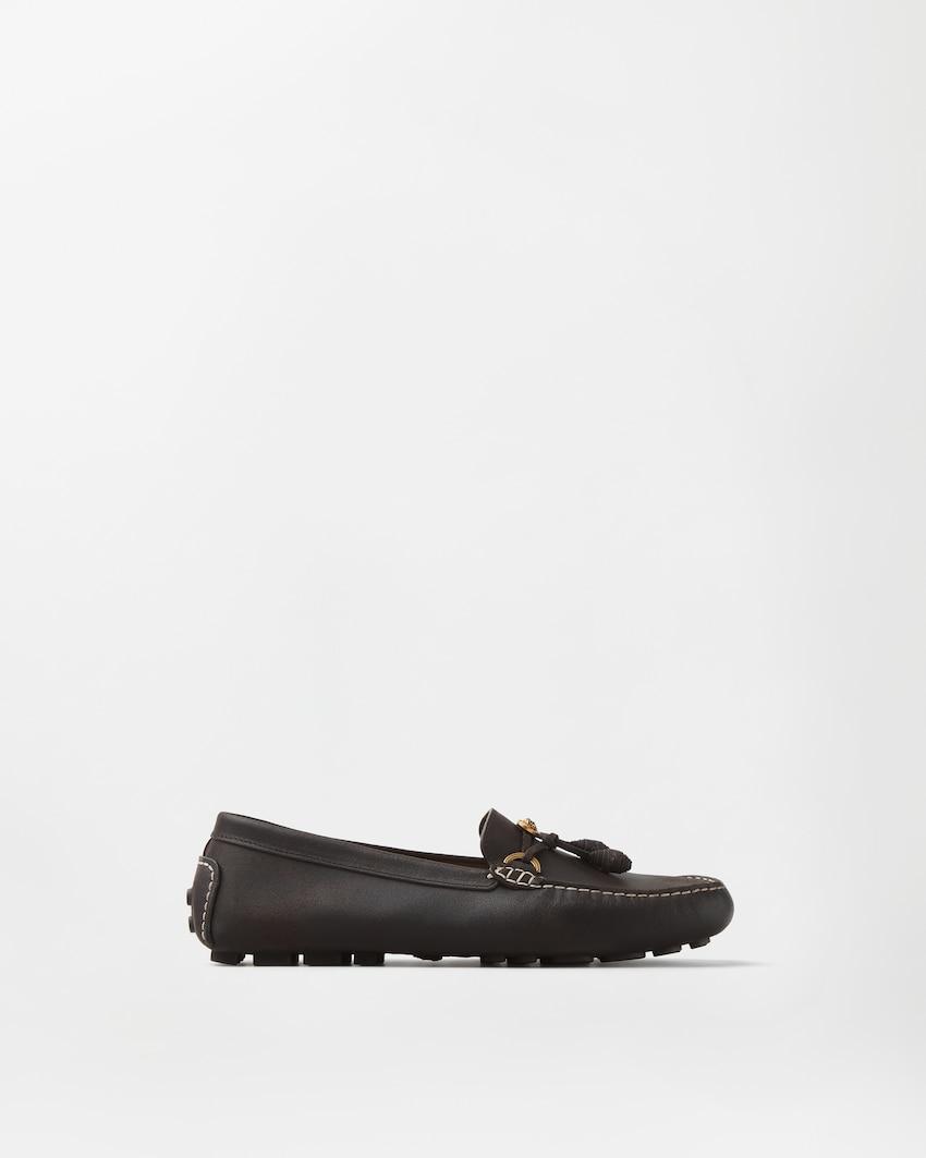 robin suede driver shoes by VERSACE