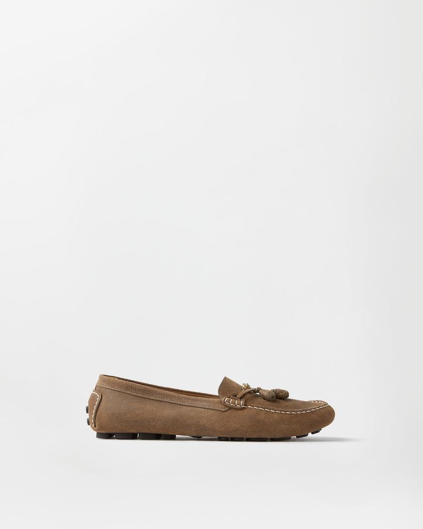 robin suede driver shoes by VERSACE