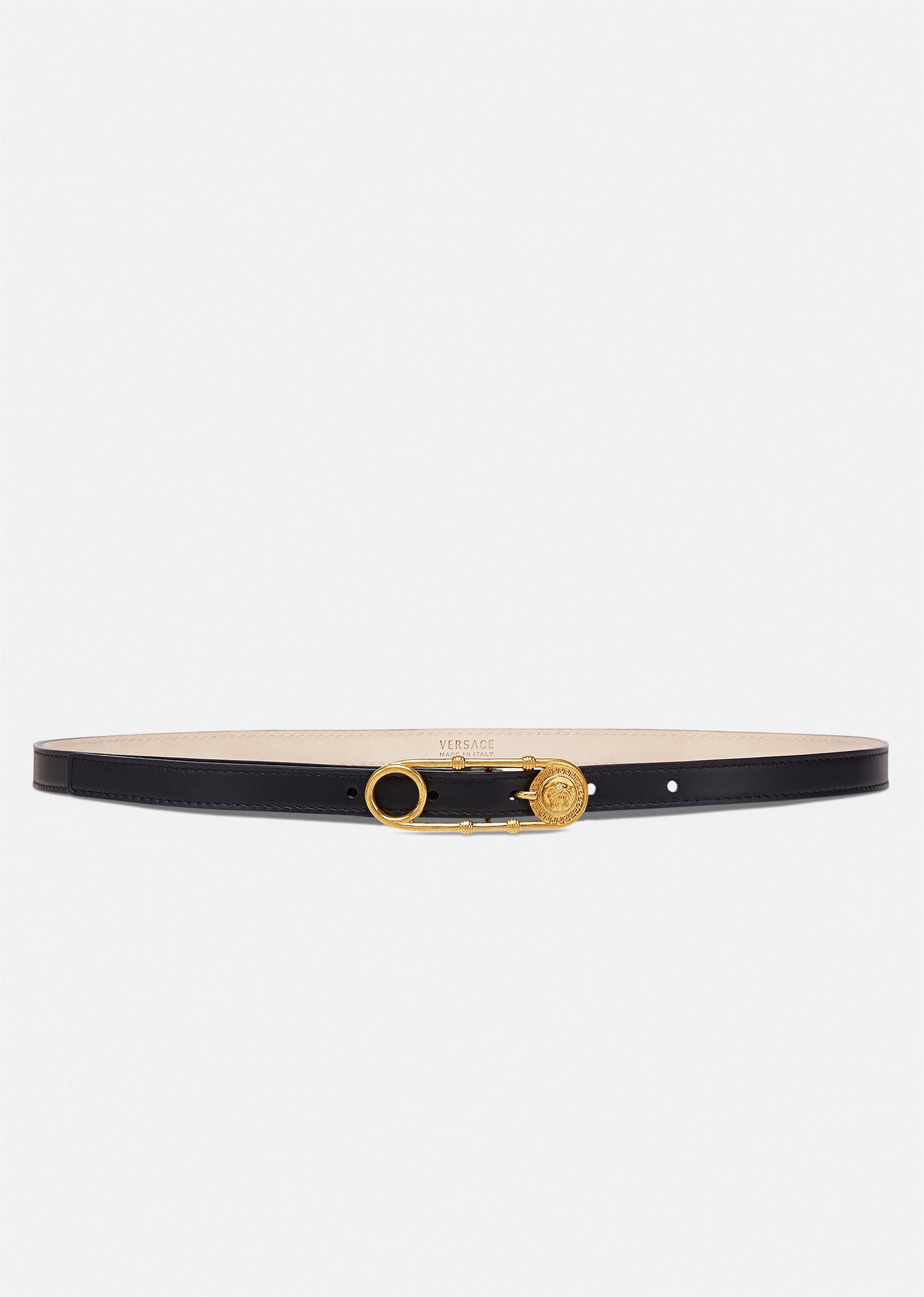 safety pin leather belt 1.2 by VERSACE