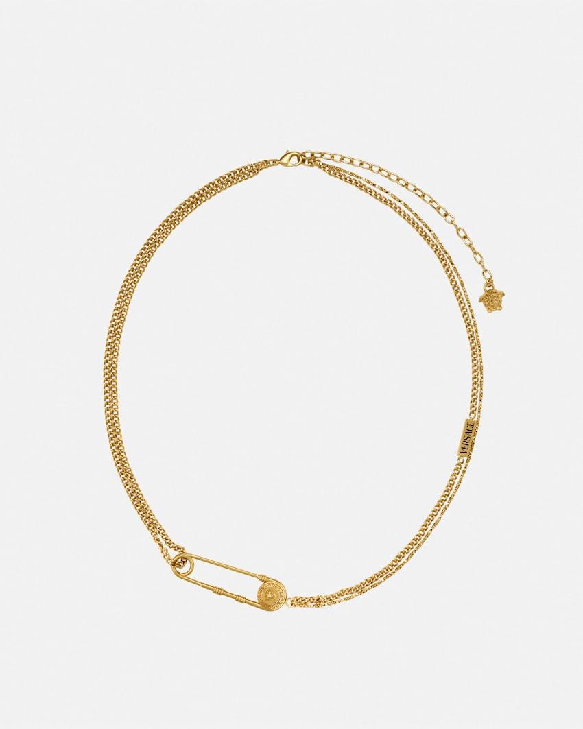 safety pin necklace by VERSACE