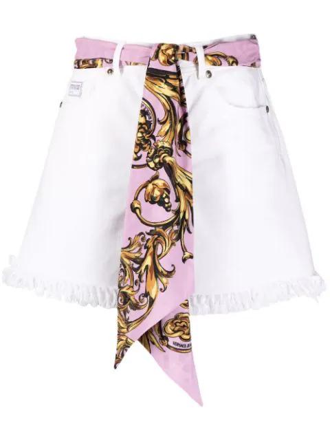 scarf-belt shorts by VERSACE