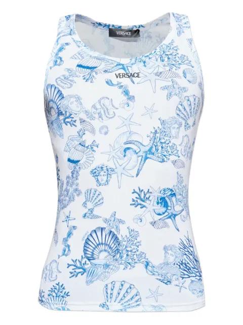 sea life-print tank top by VERSACE