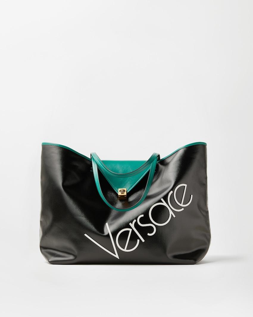 severine large coated canvas tote by VERSACE