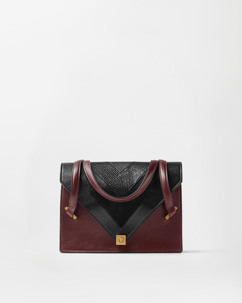 severine python-effect leather shoulder bag by VERSACE