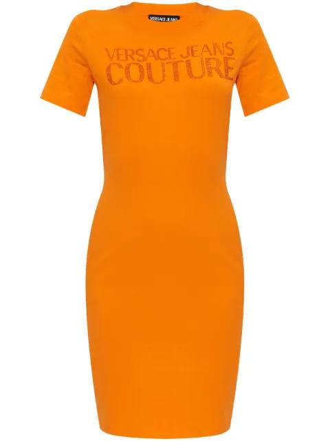 shimmer appliqué dress by VERSACE