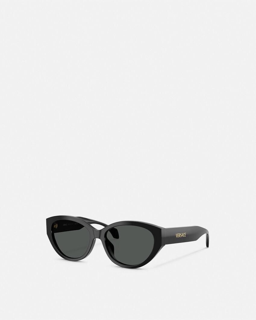 signature low-bridge oval sunglasses by VERSACE signature low-bridge oval sunglasses by VERSACE