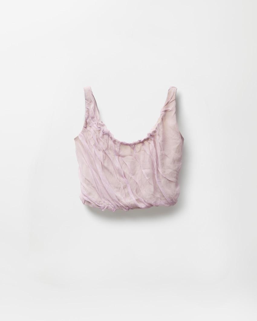 silk-chiffon draped top by VERSACE