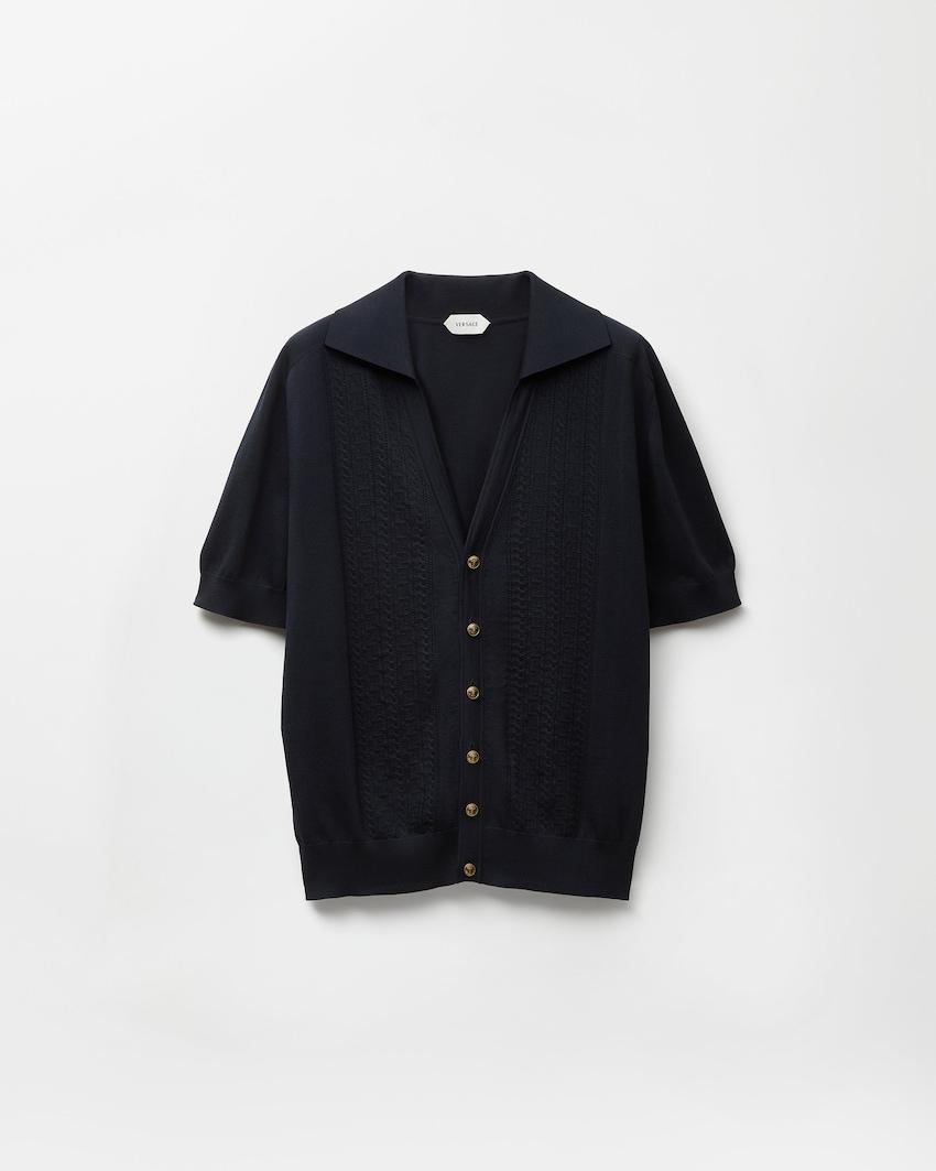 silk-cotton knit polo by VERSACE
