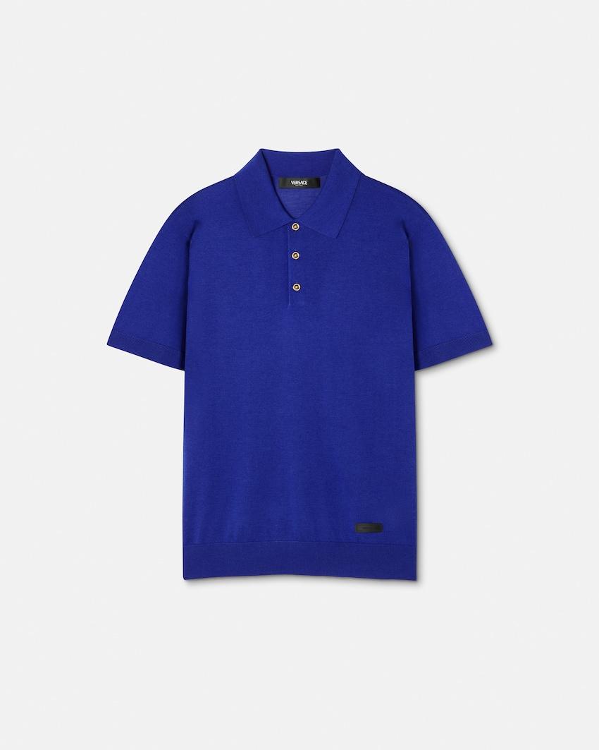 silk-cotton knit polo by VERSACE