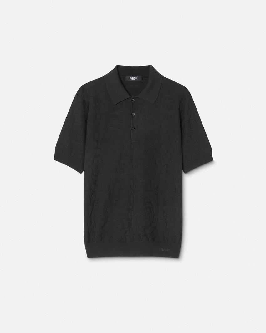 silk-cotton knit polo by VERSACE
