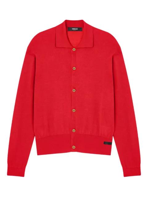 silk polo cardigan by VERSACE