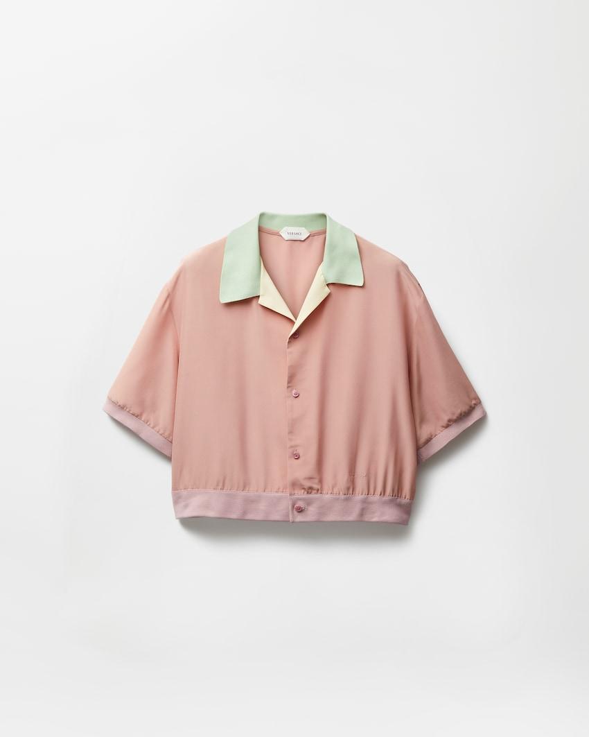 silk-poplin crop shirt by VERSACE